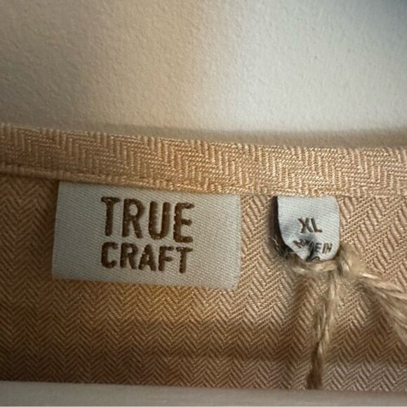 True Craft Cabin Fever 2 Tan Long Sleeve Henley Boho Top Size XL NWT - Picture 7 of 11